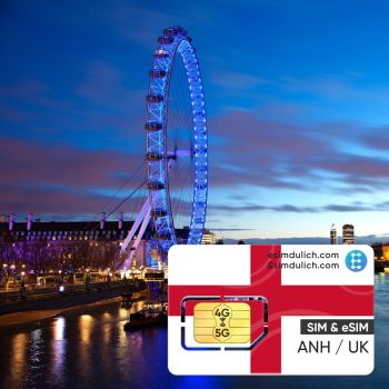 Sim Du Lịch Anh Quốc (UK) 15 ngày